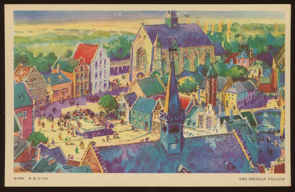 The Belgian Village, Chicago World's Fair, 1933 - Postcard