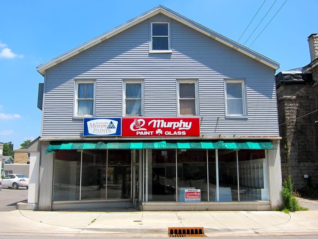 Murphy's Paint Store on a street in LaPorte, Indiana